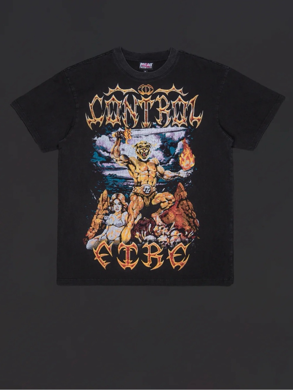 I control fire washed tee oversize